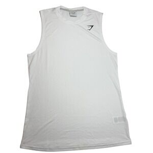 Gymshark Mens Arrival Tank Top White Sleeveless‎ Athletic Gym Workout Small NWOT